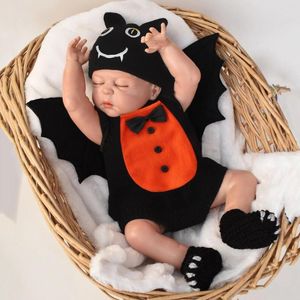 Giyim setleri 0-24m yürümeye başlayan bebek kız bebek erkek erkekler cadılar bayramı canavar canavar polar romper tulum ile kanat şapkası 3pcs kostümleri