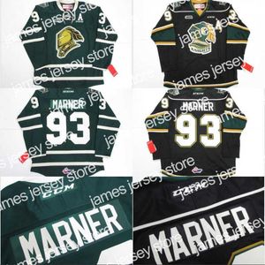 Хоккейные майки Хоккейные майки #93 Mitch Marner Jersey OHL London Knights CCM Premer 7185 Mitch Marner Mens 100% прошитая вышивка Хоккейные майки