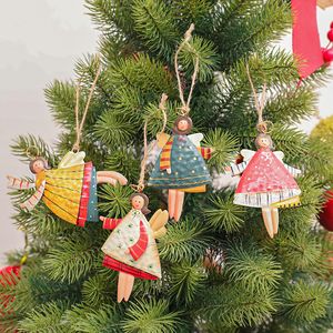 Decora￧￣o de Natal Criativo de ferro criativo anjo pendente rural vintage christma pingente pendurado ornamentos