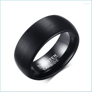 Pierścionki ślubne pierścionki ślubne Tungsten Ring Wire Ding Plawing Czarne męskie biżuteria w Japonii i Korea Południowa Brit22 Drop dostawa 2 DHWSM