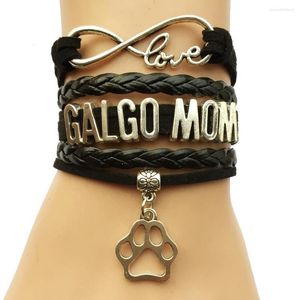 Pulseiras de charme soltar infinito amor galgo mamãe pulseira- personalização de veludo preto de veludo preto