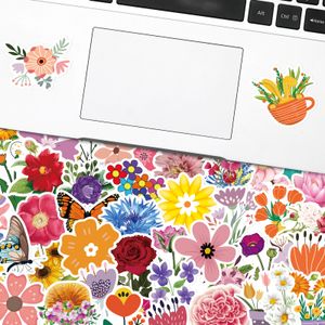 100st blommor klistermärken Skate Accessories Waterproof Vinyl Sticker för skateboard bärbar dator bagage vattenflaska bil dekaler barn gåvor leksaker