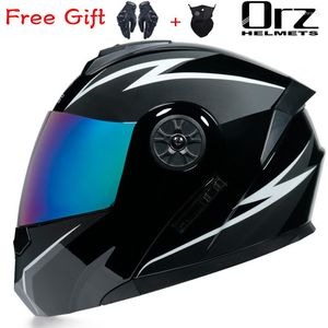 Motorradhelme Dual Lens Motorrad Integralhelm Flip Up Racing 4 Seasons Motocross Casco Moto Capacete