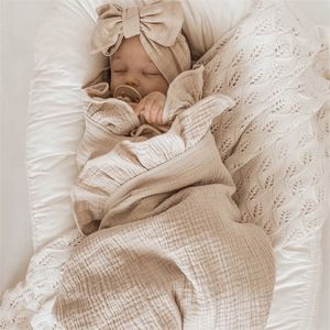 Koce Skupita Ins Ruffled Muzel Baby Swaddle dla urodzonych pościeli