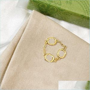 Bandringen Fashiom Designer ringen voor vrouwen Gold Chain Engagements Damesringontwerpers Sieraden S925 Sterling Sier Ornamenten D Dhplo