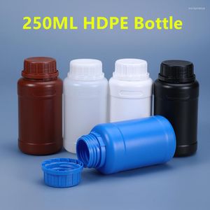 زجاجات التخزين 10pcs 250 مل مستديرة مادة HDPE حاوية ختم محكمة