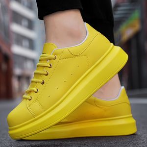 Dress Shoes Fashion Men and Women Orange Leather Lace Up Sneakers Spring Herfst Outdoor Walking Vulkanised For Couples 221025