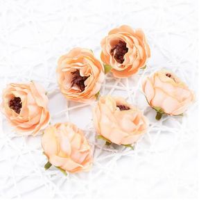 4 Cm Seta Peonie Teste Muro Rose finte Piante Natale Matrimonio Decorazioni per la casa Regalo fai da te Contenitore di caramelle Fiori artificiali per la decorazione