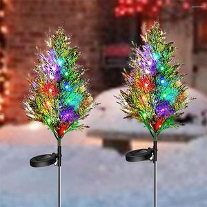 Strings 1/2/4/6pcs Solar Christmas Pine Tree Light Outdoor IP65 Wodoodporna lampa dekoracyjna ogrodowa do ścieżki trawnika na patio