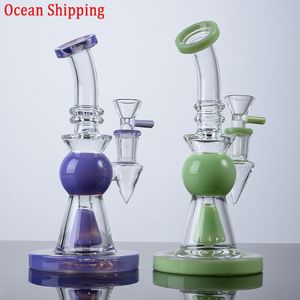 Ocean Shiping Heady Hookahs Showerhead Perc Glass Bong Water Pipes Short Nect Mouthpiece Oil Dab Rigs Pyramid Design Bongs With Bowl 14mm Female Joint