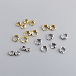 100 ٪ 925 Sterling Silver Big Hoop أقراط للنساء هدايا حفل زفاف بسيطة دائرة القرط الهندسي المجوهرات المجوهرات