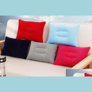 Cushion/Decorative Pillow 50Pcs Flocking Nap Puffs Inflatable Pillows Wholesale Outdoor Alley Cam Cushions Travel Pillow Drop Delive Dhsda