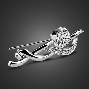 Stift broscher mode märke sterling silver blomma brosch elegant kvinna smycken zirkon ch nål la cloing accessoarer present l221024