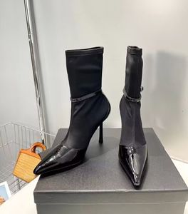 Wskazane damskie buty designerskie buty modowe klamra skórzana elastyczne buty luksusowy pokaz seksowne Martin High Heels Rozmiar 35-41