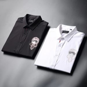Tasarımcı Erkek Elbise Gömlek İş Moda Gündelik Uzun Kollu Gömlek Marka Erkekler Bahar İnce Erkek Kadınlar M-5XL 077