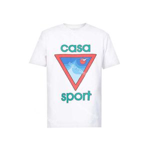 23SS Casablanca Men Designer T-shirt Seagull Waves Alfabet Tee Sport Fashion Short Sleeve T-shirt