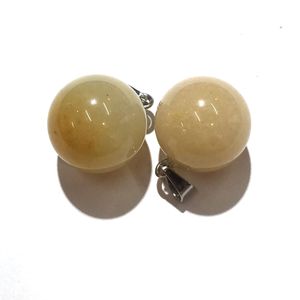 14MM Round Gemstone Pendants Necklace Natural Dangle Ball Honey Onyx Charms Healing Chakra Stone Charm Sphere Jewelry 45CM Black Leather