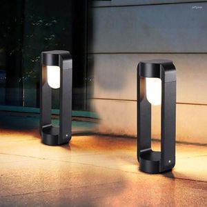 Aluminum Outdoor LED Lawn Lamp Garden Exterior Bollard Light Courtyard Villa Landscape Fence Road Column