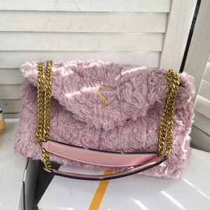 Yeni kış tarzı omuz çantası peluş tasarımcı çantalar zincir çanta kapitone vintage kadın çanta flep kapanma lüks alışveriş cüzdanları 231021bj