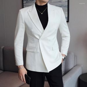 Men's Suits 2022 Spring Autumn Suit Blazers Jacket Fashion Men Casual Business Solid Double Breasted Groom Wedding Formal Dress R31