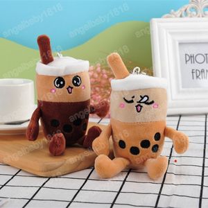 Kwaii Bubble Tea Pluxh Keychains recheada Toy Food Tea Leite Doll Soft Boba Fruit Tea Cream Key Kids Toys Birthday Gift