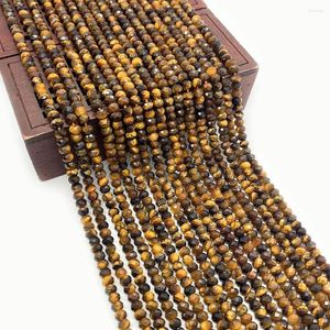 Minchas 1 Prand Small Faceted Tiger Eye Natural Semiprecious Stone Strand Loose 2x3-5x6mm DIY para fazer pulseira de colar