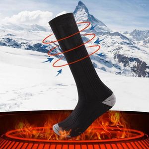Spor çorapları 3.7v 2200mAh ısıtma düğmesi elektrikli şarj edilebilir pille çalışan kış sıcak açık kayak bisiklet yürüyüşü yürüyüş termal