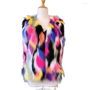 Women's Fur MJ-6 Fashion Winter Clothing Multicolor Imitation Vest Women Waistcoat