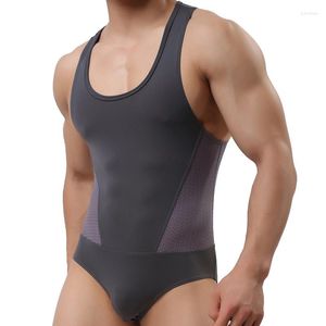 Men's Body Shapers Sexy Mens Bodysuit Shaper Leotard Breathable Bodywear Male High Quality Spandex Tank Top Singlets Underwear One-piece