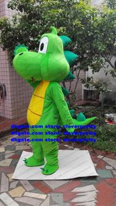 Costume della mascotte del dinosauro del drago verde Personaggio dei cartoni animati per adulti Outfit Suit Puntelli di prestazioni di intrattenimento per prestazioni CX2035