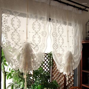 カーテンアメリカンカントリーウィンドウバルーンカーテンのためのローマンチュールブラインド刺繍されたキッチンリビングルーム