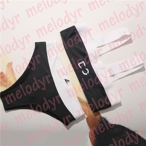 Sommerferien Badebekleidung Set Women Letter Two -Stück Bikini Outdoor Sport Schwimmbadeanzug