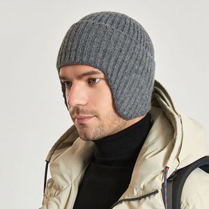 winter beanie knit hats men and women outdoor warm thickening plus velvet loose winter caps