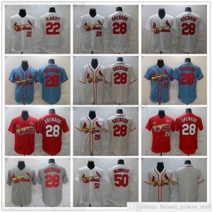 2022 News Baseball 28 Nolan Arenado Jerseys de alta qualidade costura 22 Jack Flaherty 50 Adam Wainwright Jersey Branco em branco sem número