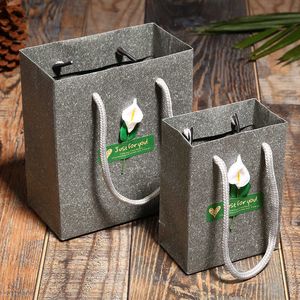 Jewelry Boxes 20 Pcs Kraft Paper Gift Bag Simplicity Design Handle/Shopping s/Christmas Grey Packing Excellent Quality 12X14X6cm L221021