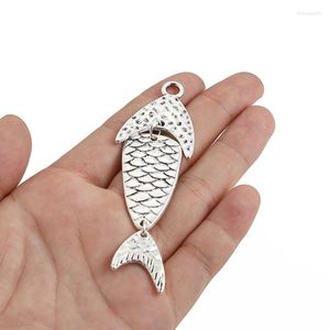 Pendant Necklaces 3Pcs Tibetan Silver Hand Hammered Fish Charms Connector For Necklace Drop Earring DIY Jewelry Making Findings