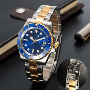 Heiße Herrenuhren, 40 mm, automatische mechanische Uhr, Edelstahl, blau-schwarze Keramik, Saphir-Armbanduhren, super leuchtende Montre de Luxe
