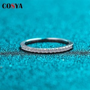 Anillos de boda Cosya Real Row Rings Bands for Women Sterling Silver Sparkling Wedded Wedding Jewelry Valentine Gifts