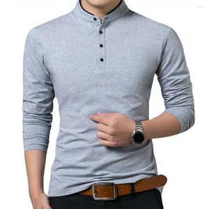 Men's T Shirts Men Shirt Spring Polo Solid Color Stand Collar Slim Breathable Top For Daily Wear