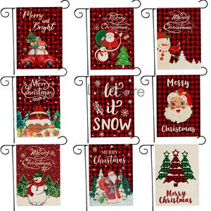 Decora￧￣o da bandeira do jardim de Natal bandeiras de boneco de neve do Papai Noel Bandeiras de Christmas Tree Banners Banner de Jardins ao ar livre de Natal TH0591