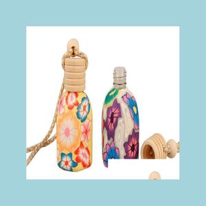 Ätherische Öle Diffusoren Polymer Clay Ätherische Öle Diffusoren Auto pro Flasche Autozubehör Hängende Dekoration Pers Anhänger Flasche Dhwk7