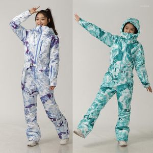 Jackets de esqui, traje de esqui de uma peça de snowboard de snowboard de um lado para o ar livre macacões espessados ​​de macacões térmicos conjuntos à prova d'água à prova de vento à prova d'água