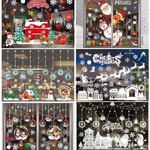 Wandaufkleber Frohe Weihnachten Fensteraufkleber Santa Claus Weihnachts Wandfensterdekorationen für das Heim glückliches Jahr entfernbarer Aufkleber