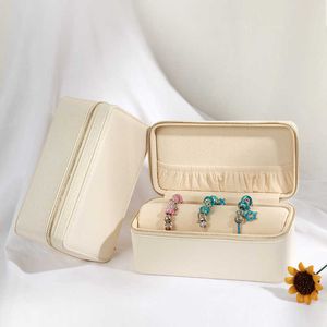 Smyckeslådor Wenwan Buddha Bead Armband Lagring Display Portable dragkedja Läder Suitcase Gift L221021