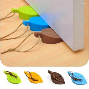 Carpets Leaves Shape Silicone Rubber Door Stop Stoppers Children Anti-Folder Hand El Security Card Hanging Safe Block