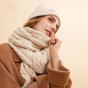 Hattar halsdukar handskar sätter 2022autumn vinter ren ull stickad kvinnors halsduk tvådelar set varm vindtät och kallbeständig pullover cap öra