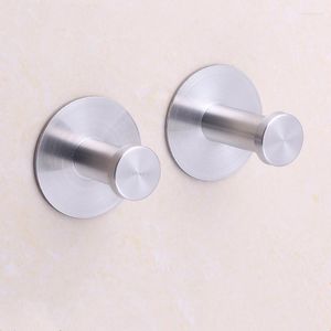 Hooks 1pcs Heavy Duty Stainless Steel Hook Self Adhesive Kitchen Bathroom Wall Door Key Holder Rack Clothes Towel Hanger