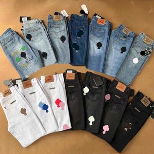 Jeans casual da uomo firmati incrociano pantaloni dritti pantaloni lunghi stampa abbigliamento donna amanti