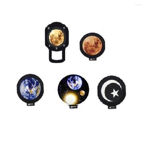 Nocne światła 5pcs Earth Moon Star Projektor Lekkie filmy dla dzieci sypialnia lampa do spania Dekoracja Prezenty na północ