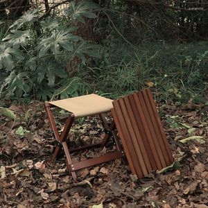 Camp Furniture Fantasy Garden Folding Solid Wood Bench Tea Table With Small Portable Outdoor Multifunctional Stool